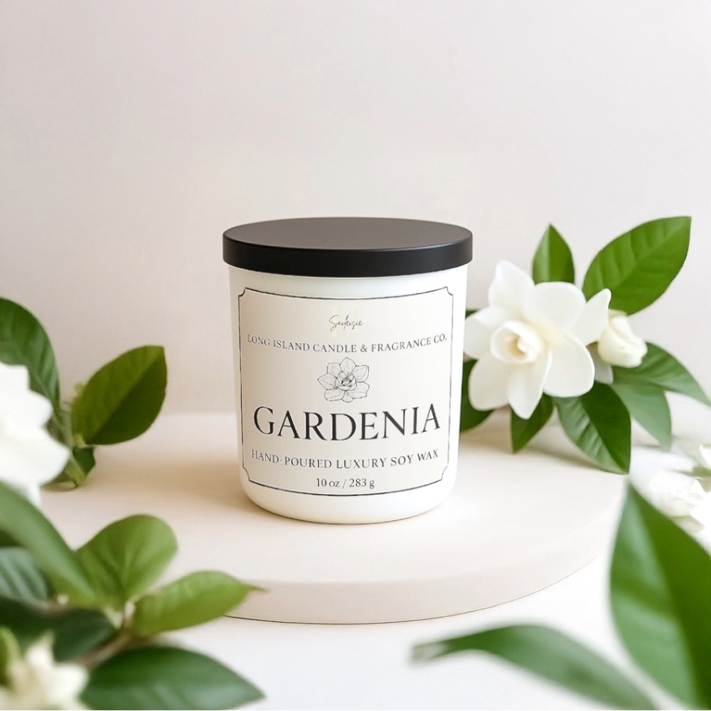 Gardenia Natural Soy Wax Candle | Hand-Poured 10 oz Floral Scent | New - Picture 6 of 8